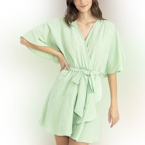 Mint green HYFVE wrap dress NWT